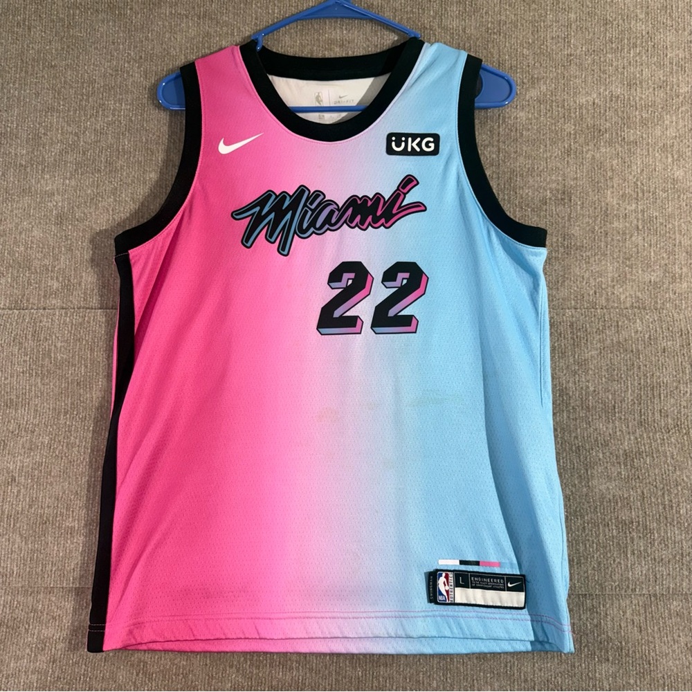 Nike Dri-Fit Pink & Blue Miami Heat Jimmy Butler Jersey Miami Vice